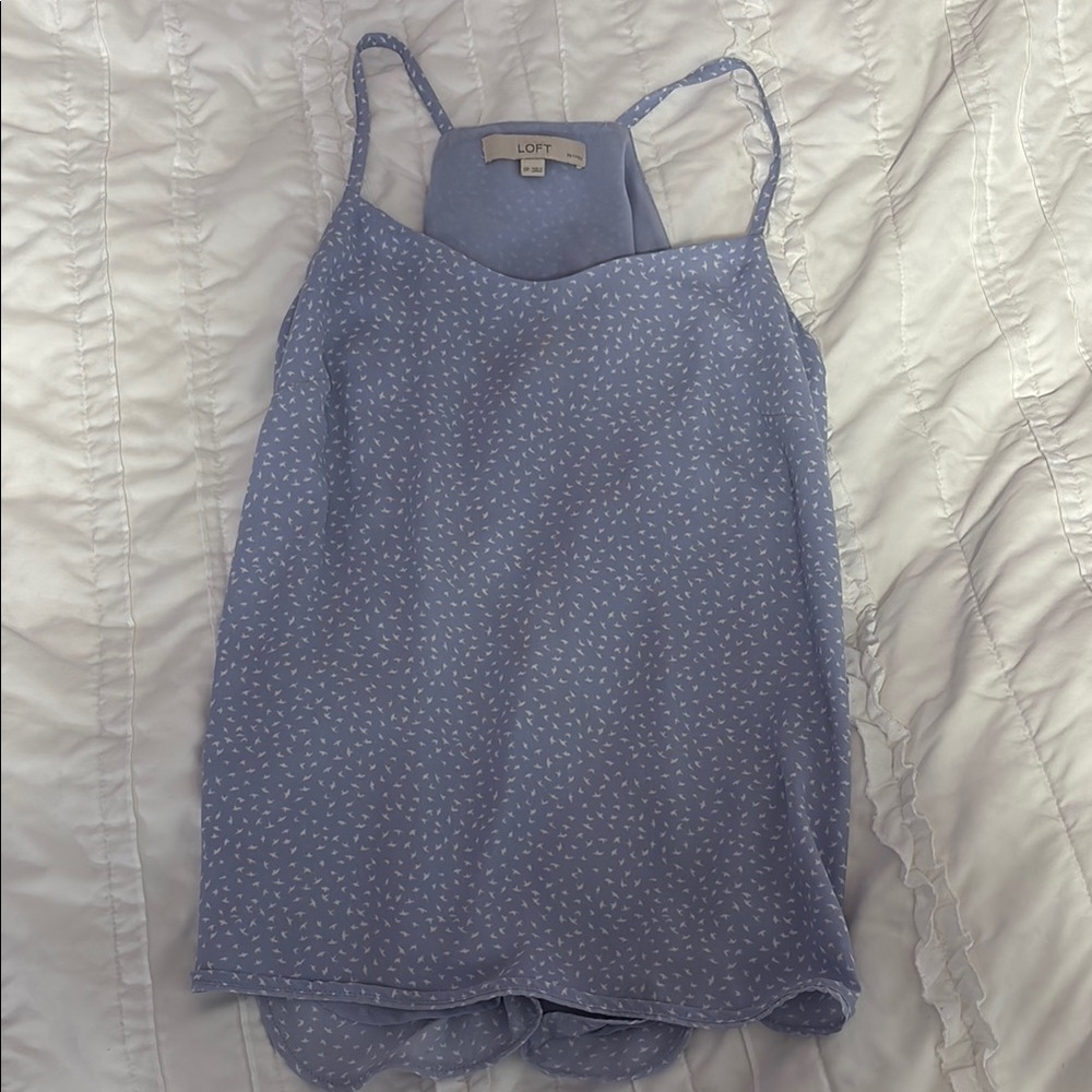 LOFT Soft Blue Patterned Camisole